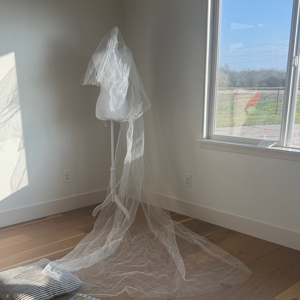 New cathedral length wedding veil with blusher